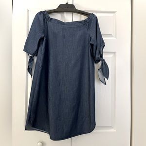 Denim Off-the-Shoulder Mini Dress